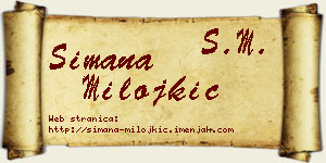 Simana Milojkić vizit kartica